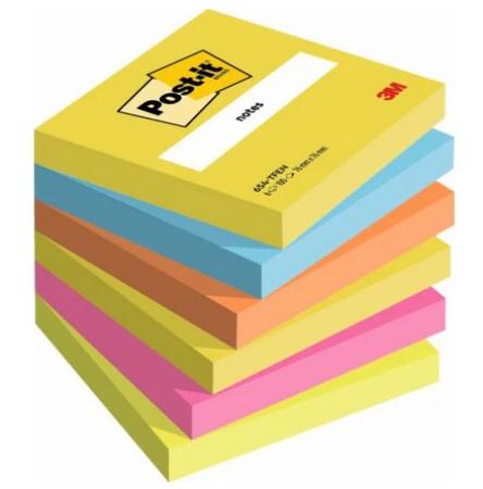 pk 6 post-it notes Energetic 76 x 76 mm