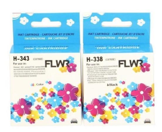 FLWR cartridge HP 338 en 343 multipack zw/kleur
