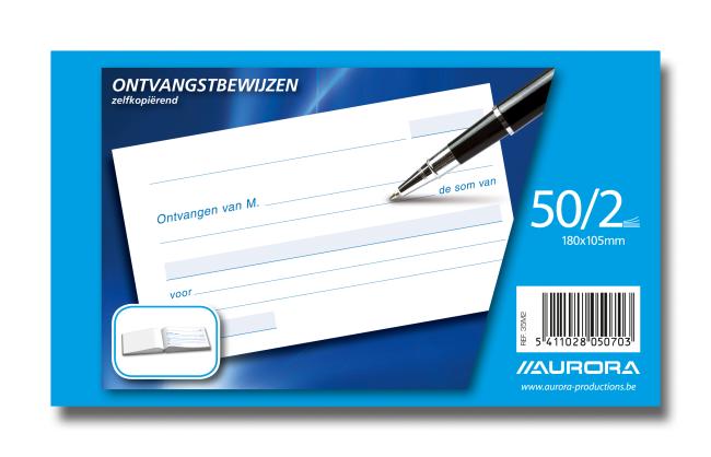 ontvangstbewijs 180 x 135 mm dupli