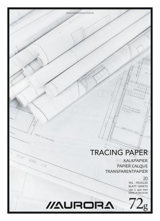 20 vel kalkpapier 297 x 420 mm 72 gr