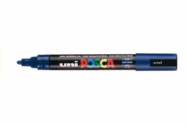 paint marker uni posca pc5m donkerblauw 2.5m