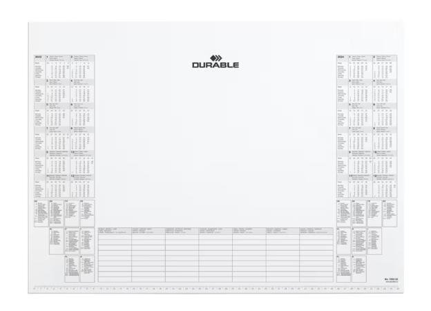 onderlegger papier kalender durab wit 25v 57x41cm