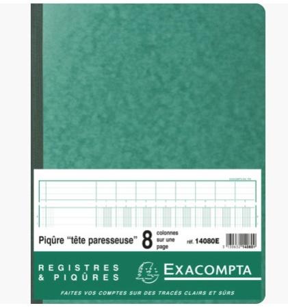 register A4+ exa 25 x 32 cm 8 kolommen op 1 blz