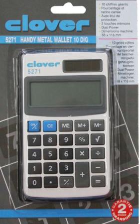 zakrekenmachine clover 5271 10 dig 68x 116mm zonne