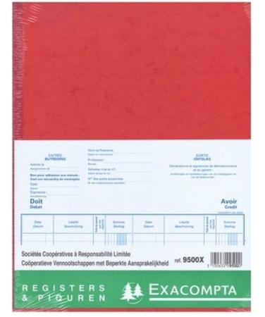 register exa 24x32 cm aandelen CV/SC  80p nl/fr