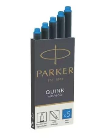 doosje 5 vulpen inktpatronen parker blauw