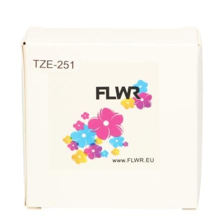 FLWR tape Brother zwart op wit 24 mm x 8 m