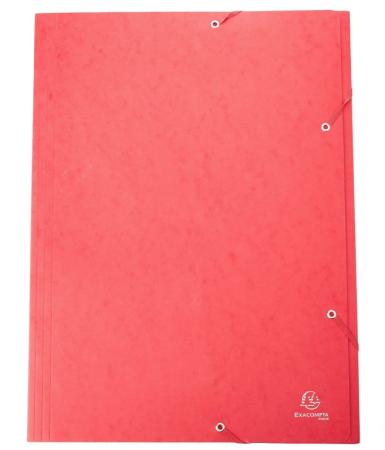 map 3 klep + elastiek exacompta  600gr A3 rood