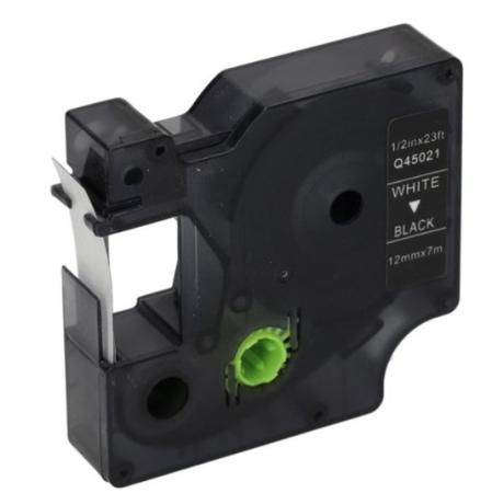 FLWR tape dymo D1 wit op zwart  12 mm x 7 m    