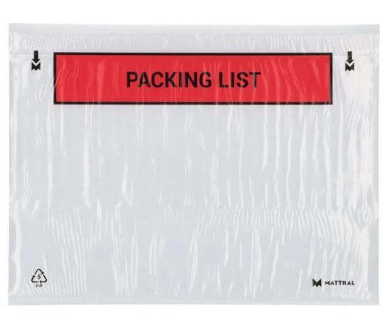 1000 packinglists A5 225 x 165mm "packing list"