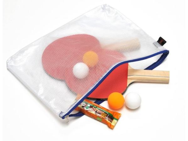 zipzak pochette met blauwe rits 272 x 357 mm A4