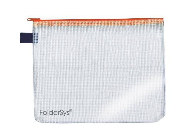 zipzak pochette met oranje rits 128 x 183 mm A6