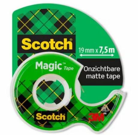 plakband scotch magic tape 19 mm x 7.5m + afroller