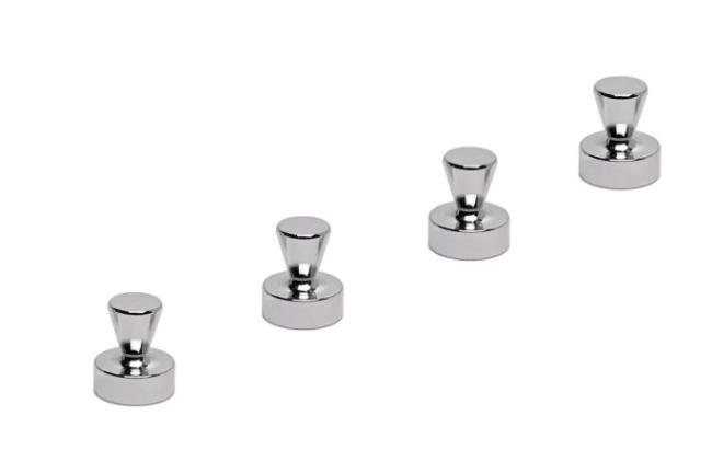 4x kegelmagneet neodym  15x20mm kracht 7 kg zilv