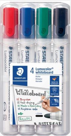 etui 4 witbordstift lumocolor schuine punt 2-5 mm