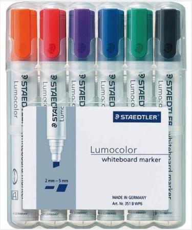 etui 6 witbordstift lumocolor schuine punt 2-5 mm