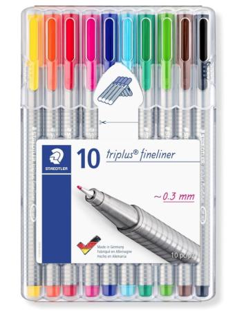 fineliner triplus etui 10 kleuren 0.3mm