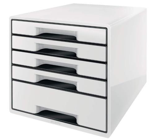 ladenblok Leitz Wow White 5 laden wit/zwart randje