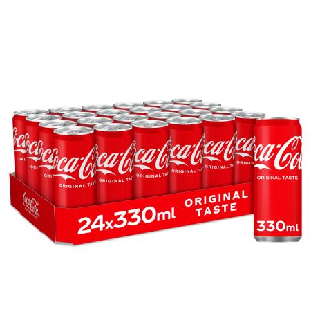 tray 24 blikjes coca-cola regular sleek 33 cl