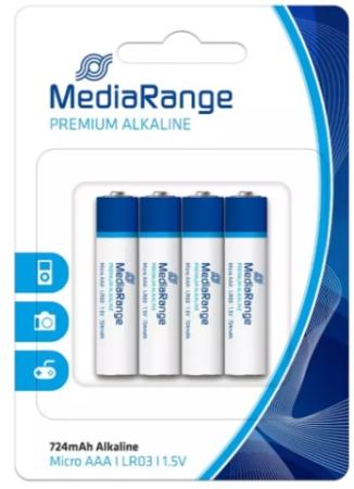 Mediarange Batterijen 4st AAA LR03 Alkaline 1,5 V