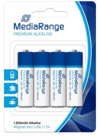 Mediarange Batterijen 4st AA LR06 Alkaline 1,5 V