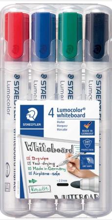  witbordstift lumocolor 351 etui 4 kleuren 2 mm
