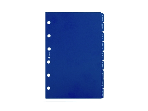 succes mini 12 alfabetische tabs blauw plastiek