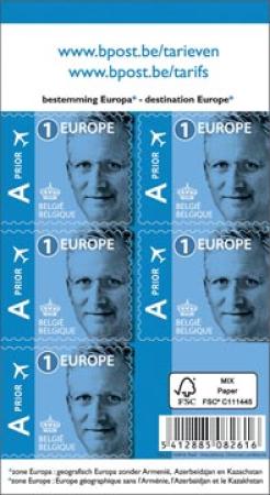 postzegel internationaal binnen Europa prior