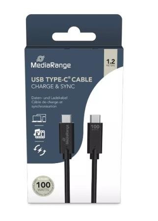  Mediarange oplaadkabel USB-C 1,2m zwart