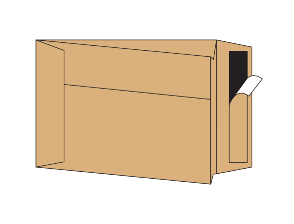 250 envelop balg 229 x324 x25 zv strip bruin120gr