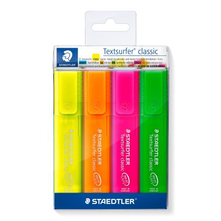 etui 4 fluostift textsurfer 364 geel/oran/roze/gro