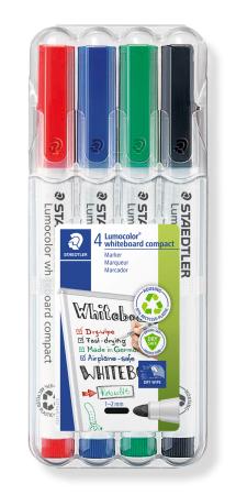 witbordstift lumocolor 341 etui 4 kleuren 1-2 mm