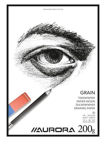 tekenblok Aurora Grain 200 gr 210 x 297 mm 20v