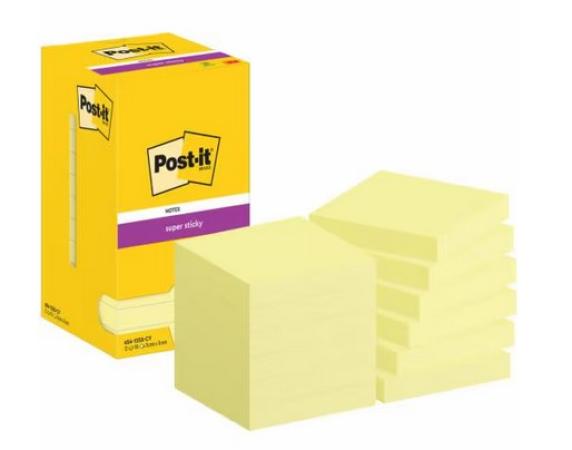 pk 12 super sticky post-it 76 x 76 mm lichtgeel