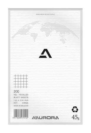 kladblok 135 x 210 mm 200 vel geruit 45 gr