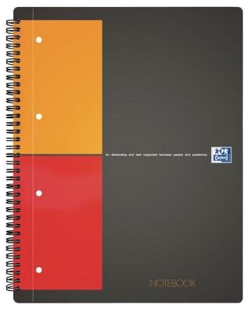 Oxford Int Notebook A4+ geruit zwart + perfo