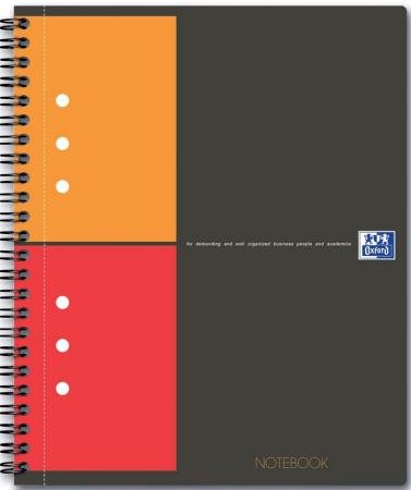 Oxford Int Notebook A5+ geruit zwart + perfo