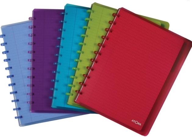 atoma schrift + 6 tabs A4 comm geruit assorti