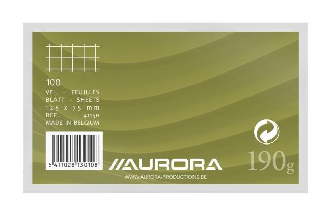 100 fichen aurora wit 75 x 125 mm 175 gr geruit