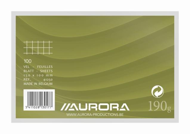 100 fichen aurora wit 100 x 150 mm 175gr geruit