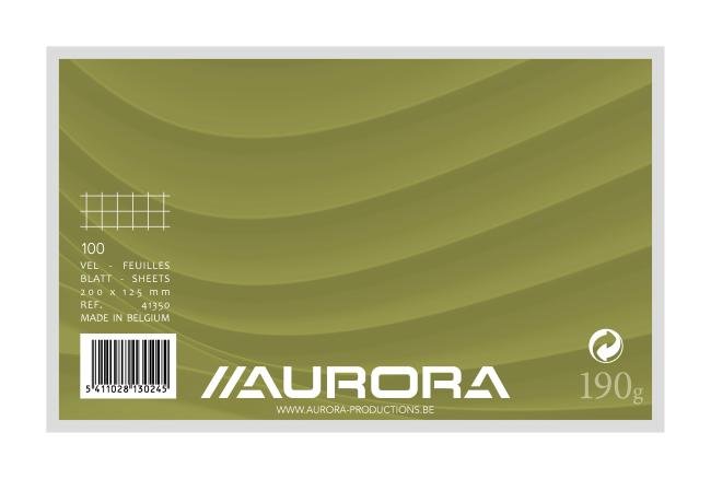 100 fichen aurora  wit 125 x 200 mm 175gr geruit