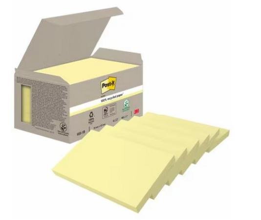 pak 6 gerecycleerde post-it notes 76 x 127 mm geel
