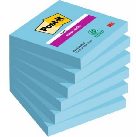 pak 6 super sticky post-it 76 x 76 Paradise Blue