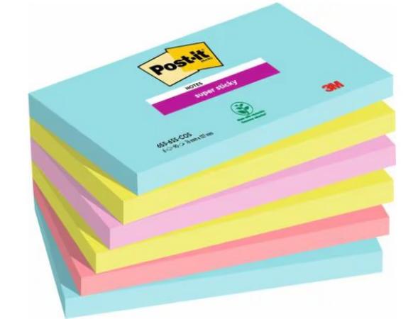 pak 6 super sticky post-it 76 x 127 mm Cosmic