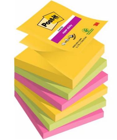 pk van 6 post-it  Z-notes 76 x 76 mm Carnival