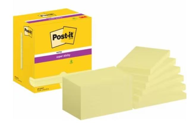 pk 12 super sticky post-it 76 x 127 mm lichtgeel