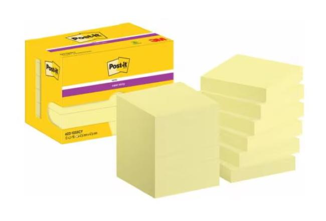 pk 12 supersticky post-it 47.6 x 47. 6mm lichtgeel