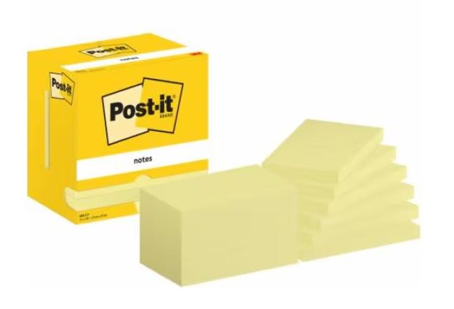 pk 12 classic post-it 76 x 127 mm lichtgeel