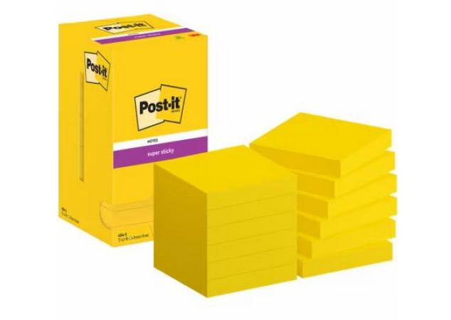 pak 12 post-it supersticky 76 x 76 mm neongeel