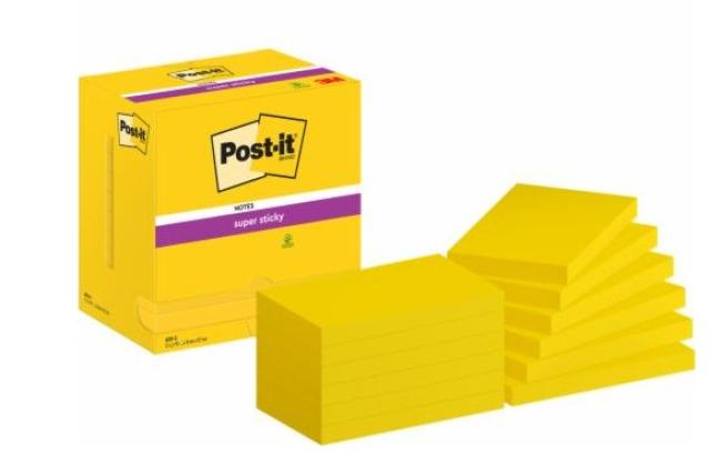 pak 12 post-it supersticky 76 x 127 mm neongeel